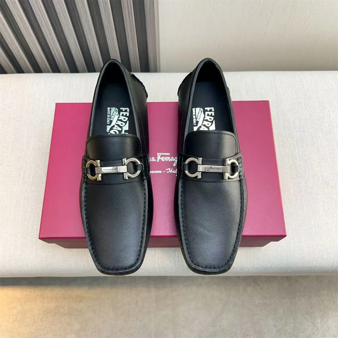 Men's shoes 💰560 Ferragamo new high-end quality 🔥 black cowhide ➕ cowhide lining size 38-45